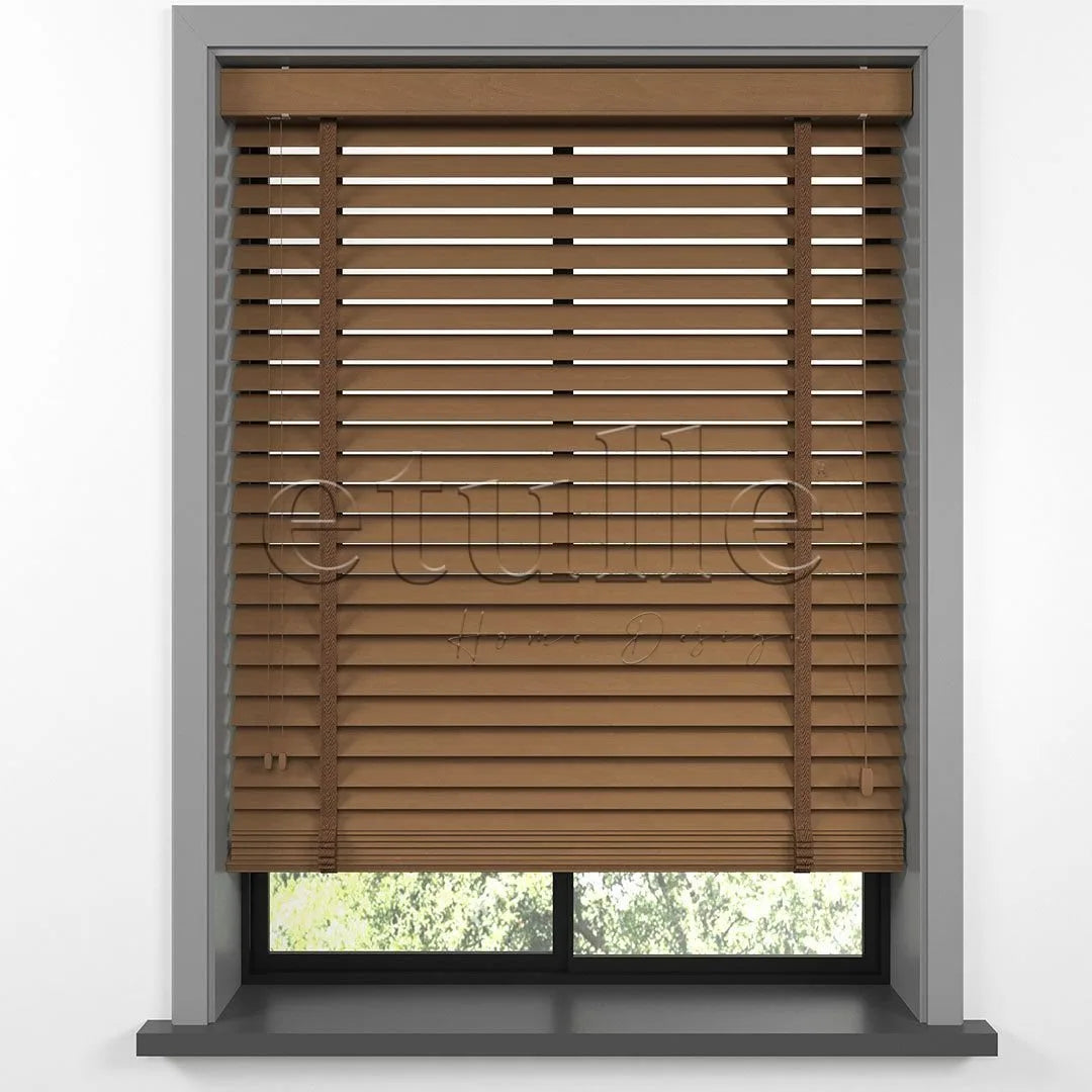 50 MM BASSWOOD Golden Oak Ahşap Jaluzi