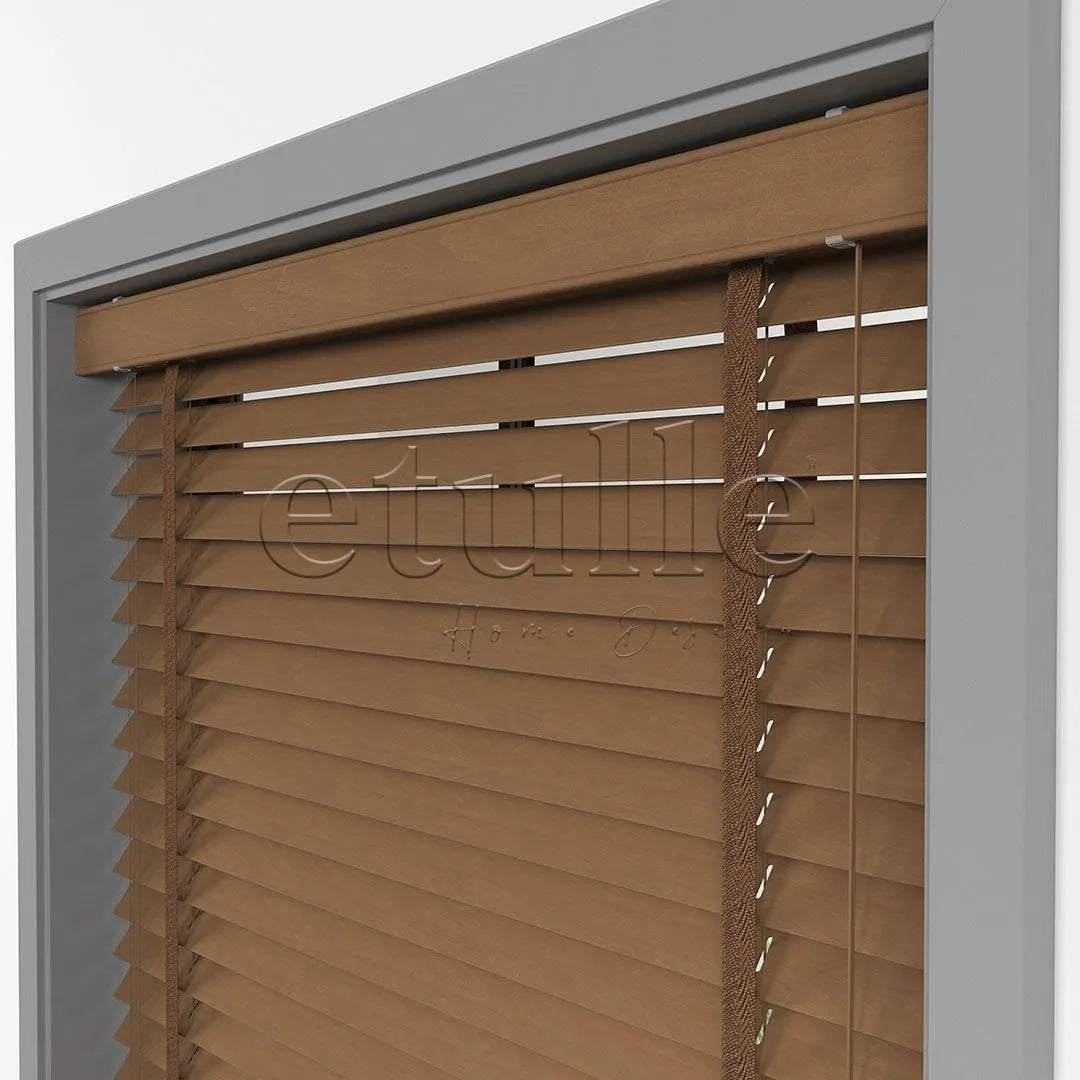 50 MM BASSWOOD Golden Oak Ahşap Jaluzi