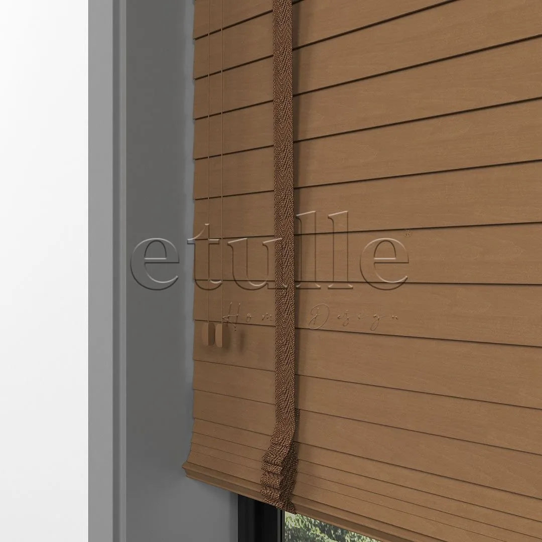 50 MM BASSWOOD Golden Oak Ahşap Jaluzi