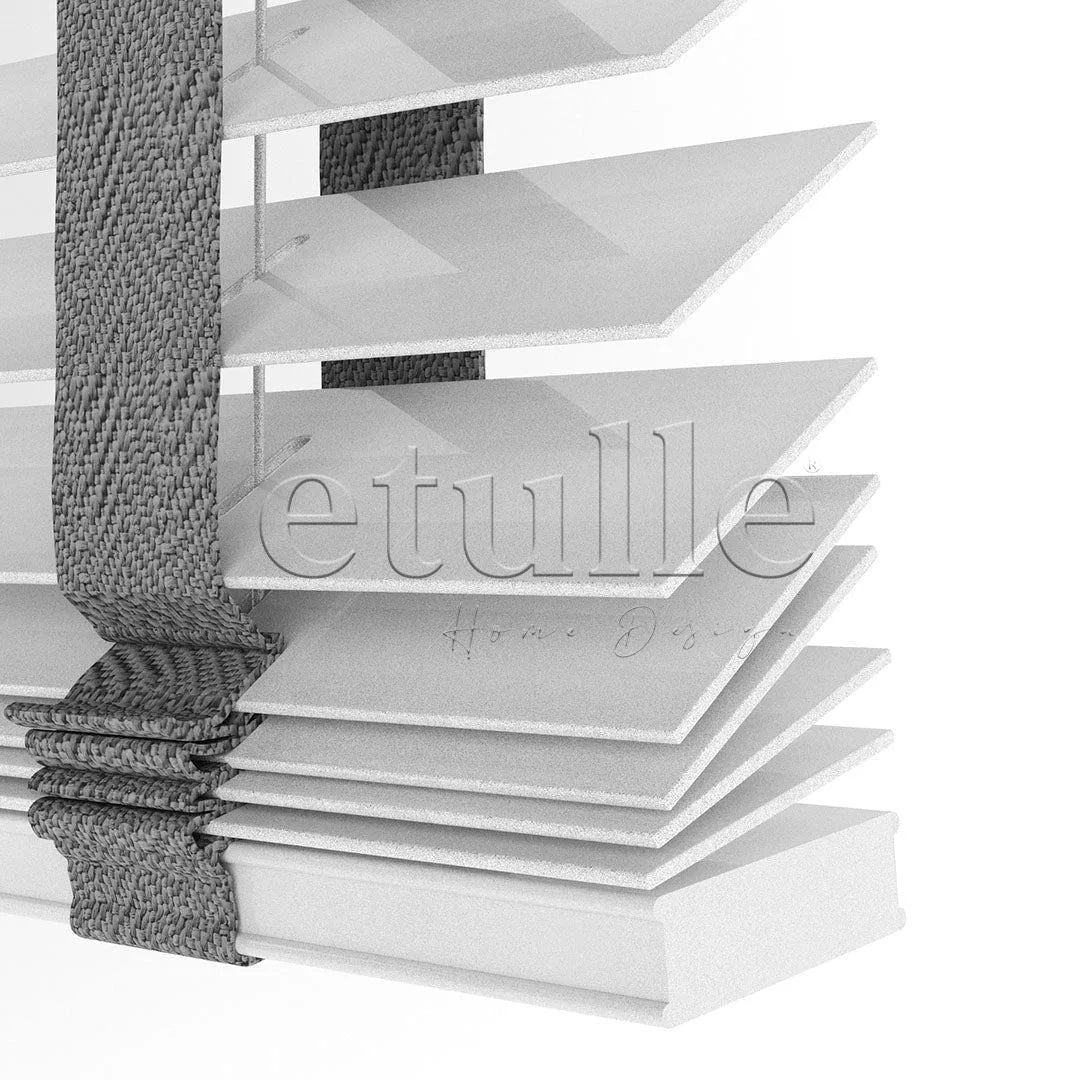 50 MM BASSWOOD Gri Ahşap Jaluzi