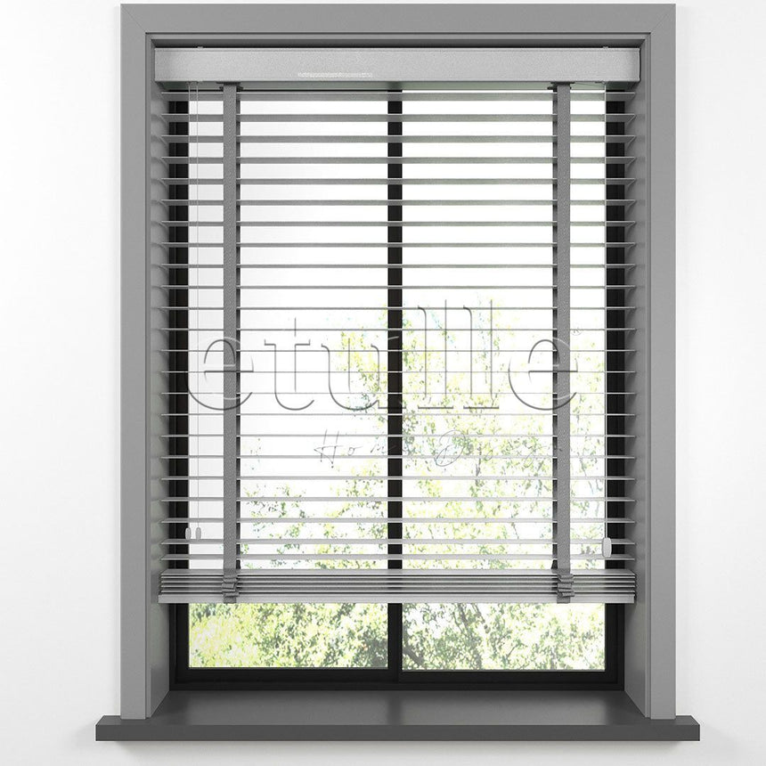 50 MM BASSWOOD Gray Wooden Venetian Blind