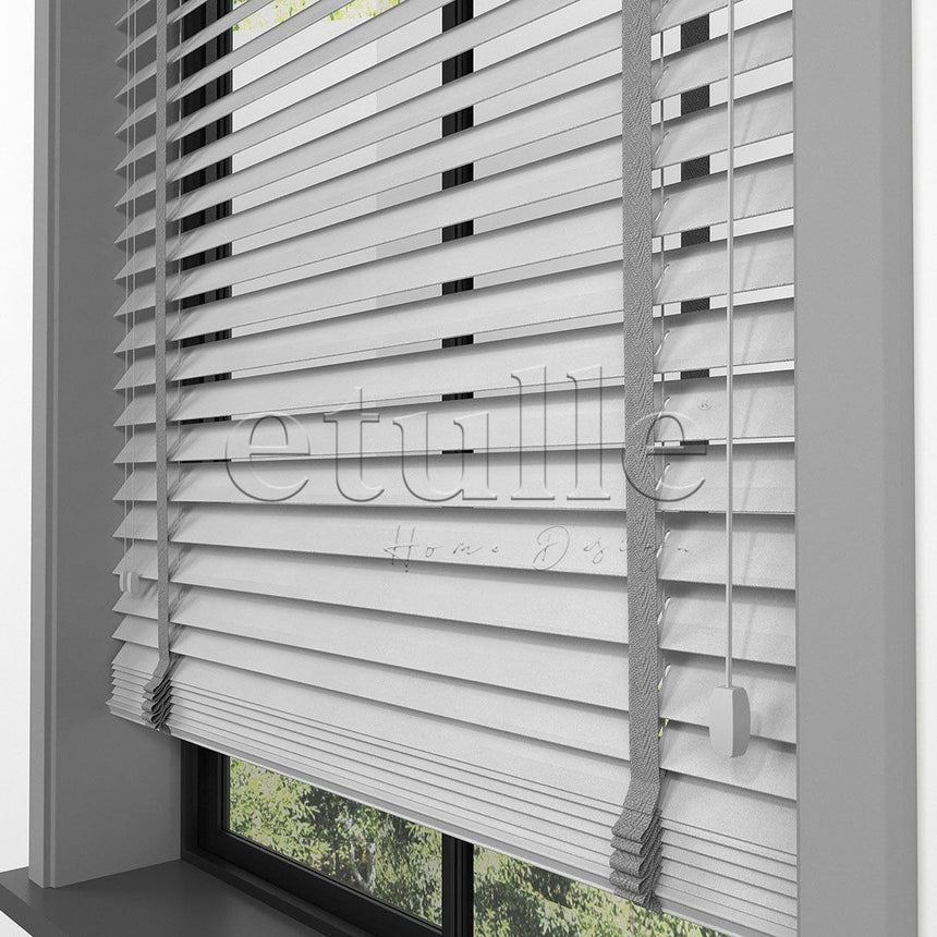 50 MM BASSWOOD Gray Wooden Venetian Blind