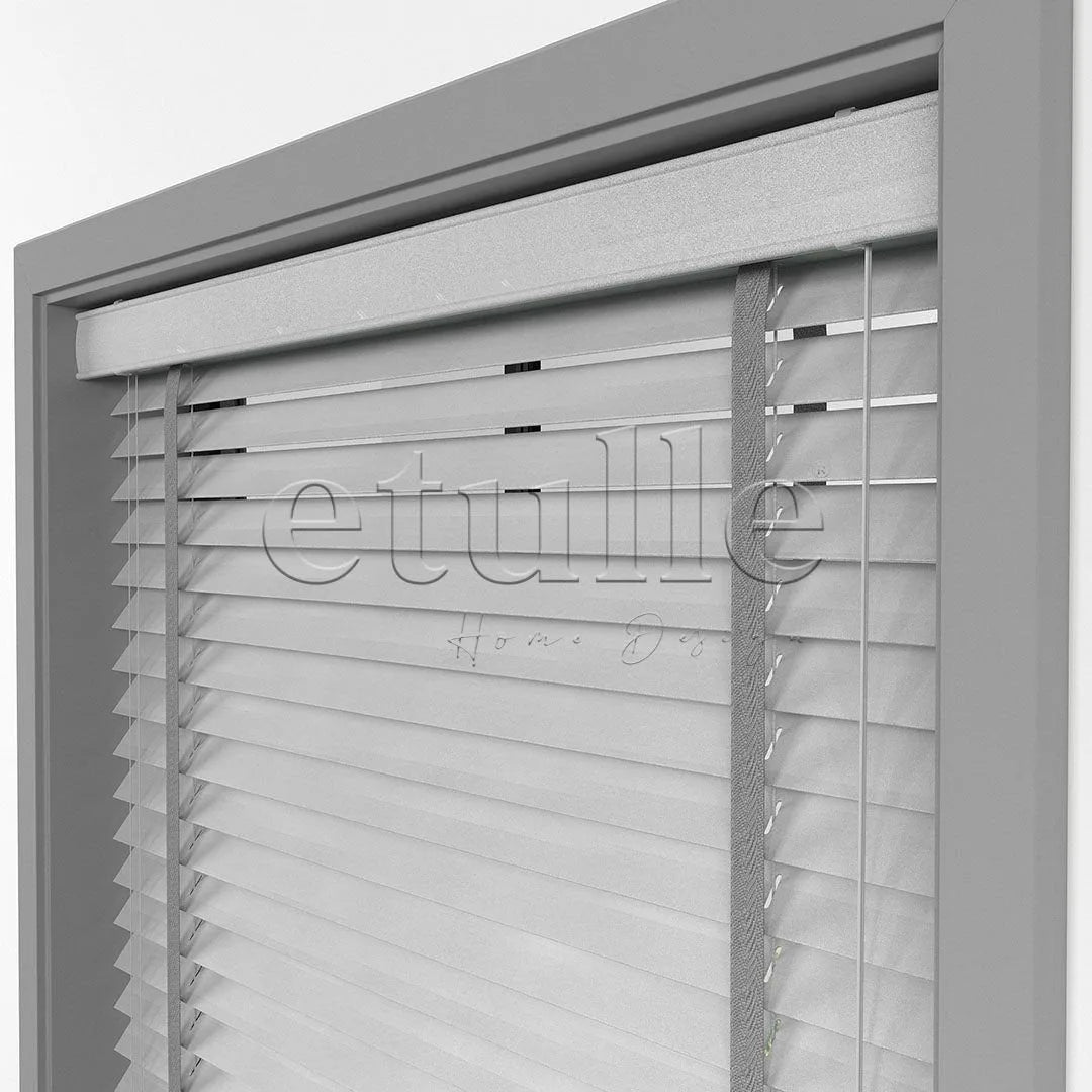 50 MM BASSWOOD Gri Ahşap Jaluzi