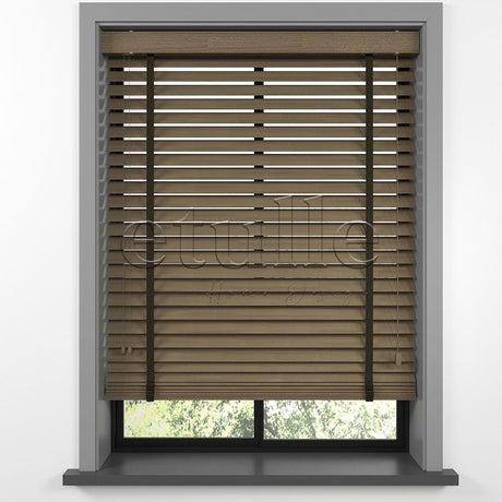 50 MM BASSWOOD Hazelnut Wooden Venetian Blind