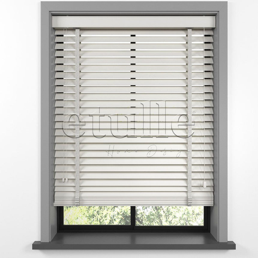 50 MM BASSWOOD Cream Wooden Venetian Blind