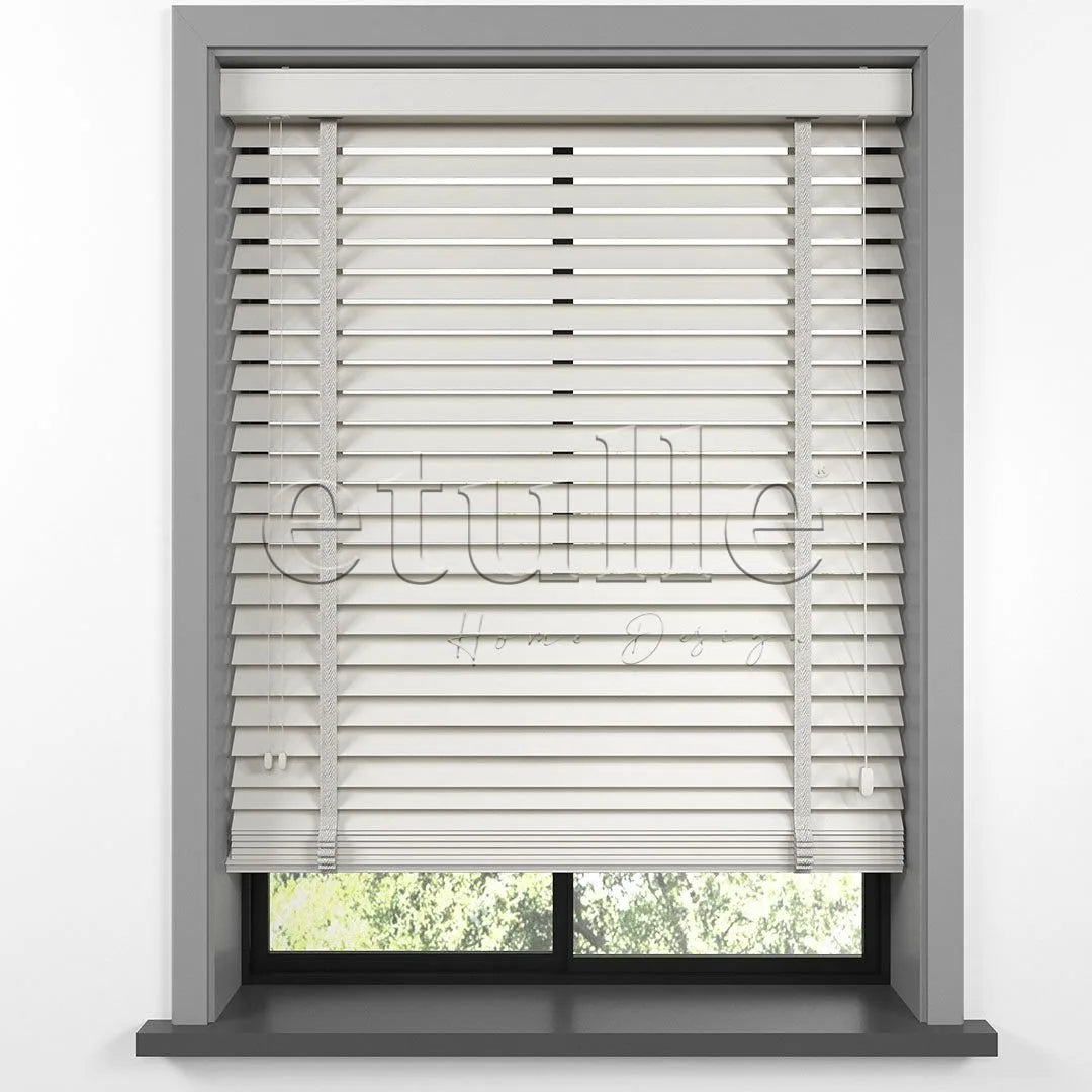 50 MM BASSWOOD Krem Ahşap Jaluzi