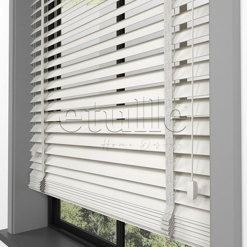 50 MM BASSWOOD Cream Wooden Venetian Blind