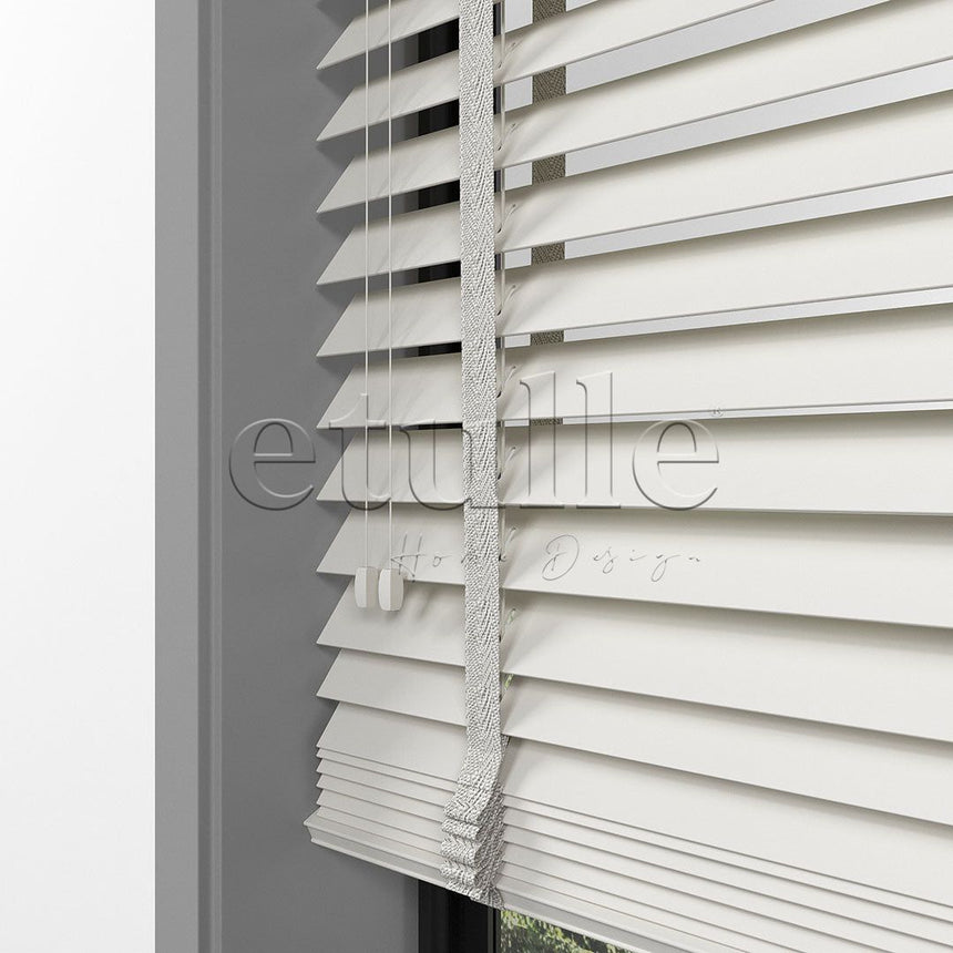 50 MM BASSWOOD Cream Wooden Venetian Blind