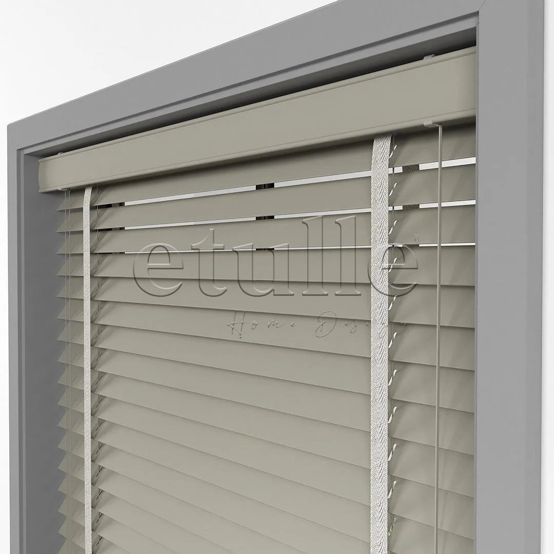 50 MM BASSWOOD Taupe Ahşap Jaluzi