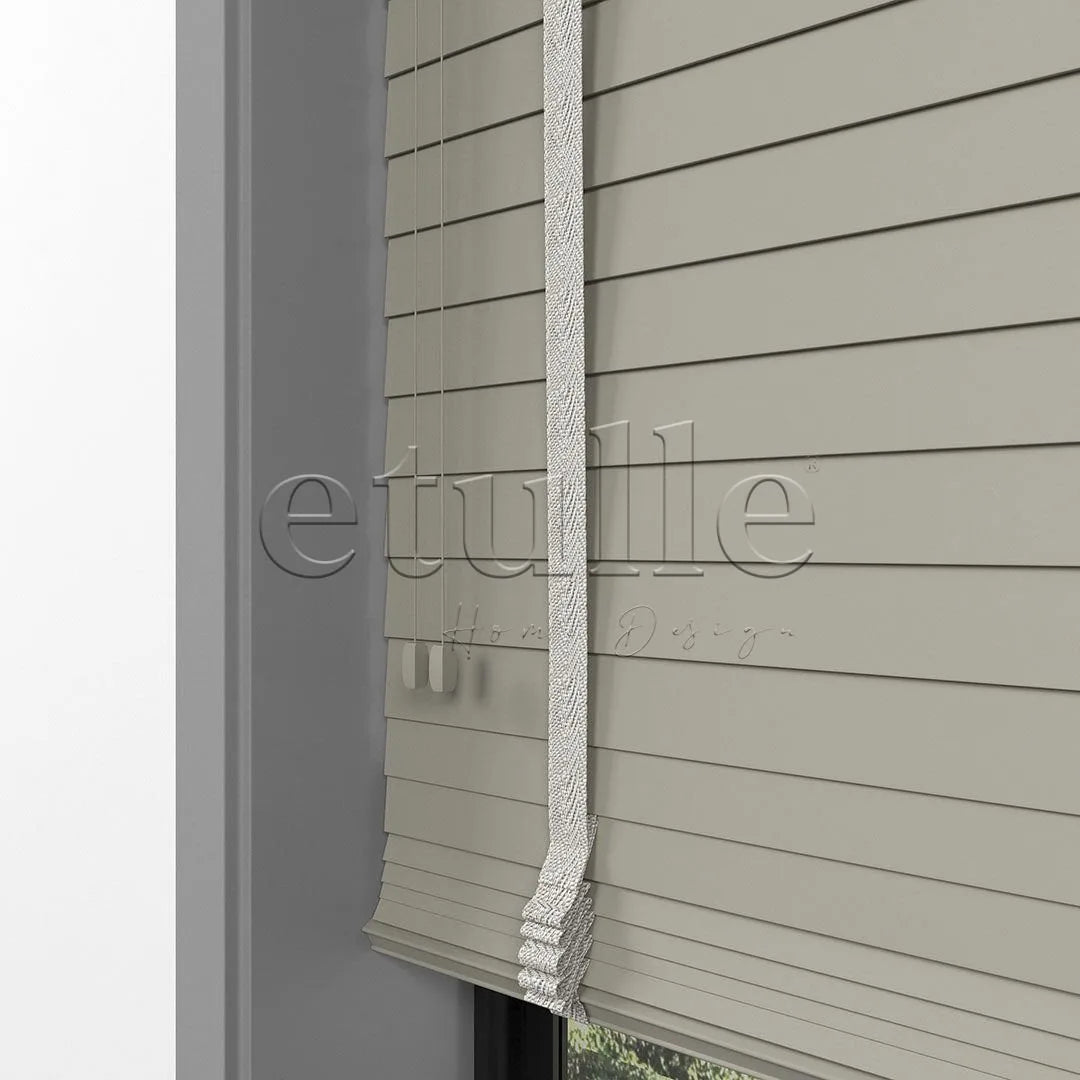 50 MM BASSWOOD Taupe Ahşap Jaluzi