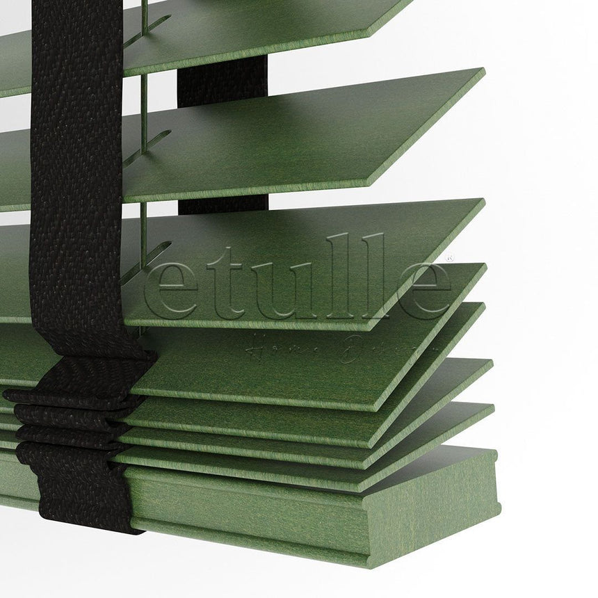 50 MM BASSWOOD Green Wooden Venetian Blind