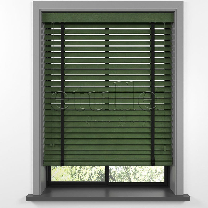 50 MM BASSWOOD Green Wooden Venetian Blind