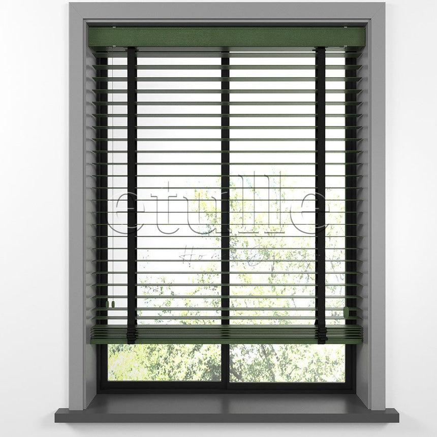 50 MM BASSWOOD Green Wooden Venetian Blind