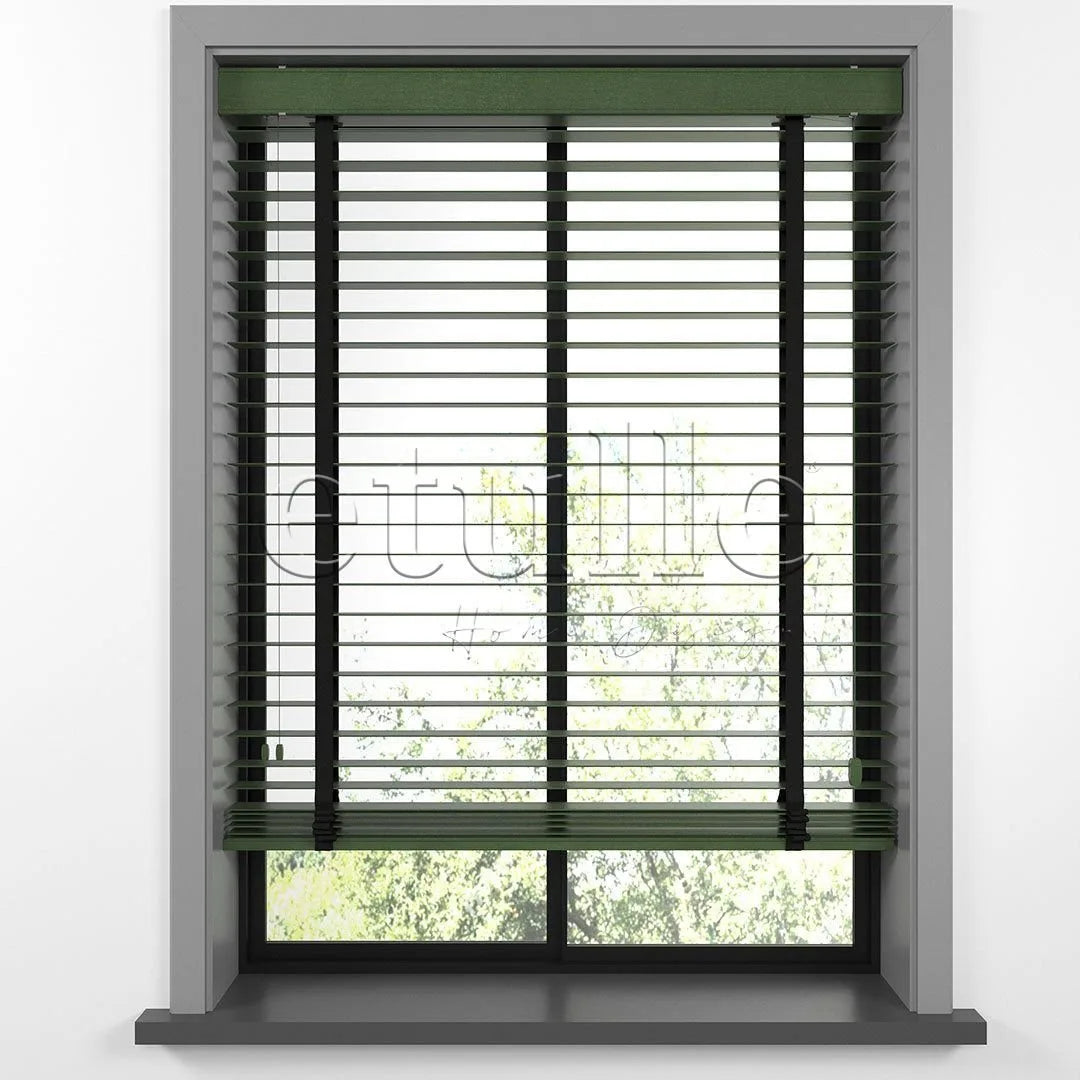 50 MM BASSWOOD Yeşil Ahşap Jaluzi