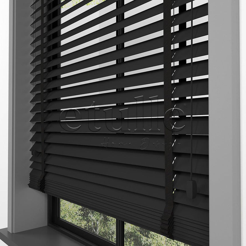 50 MM FARYWOOD Black Wooden Venetian Blind