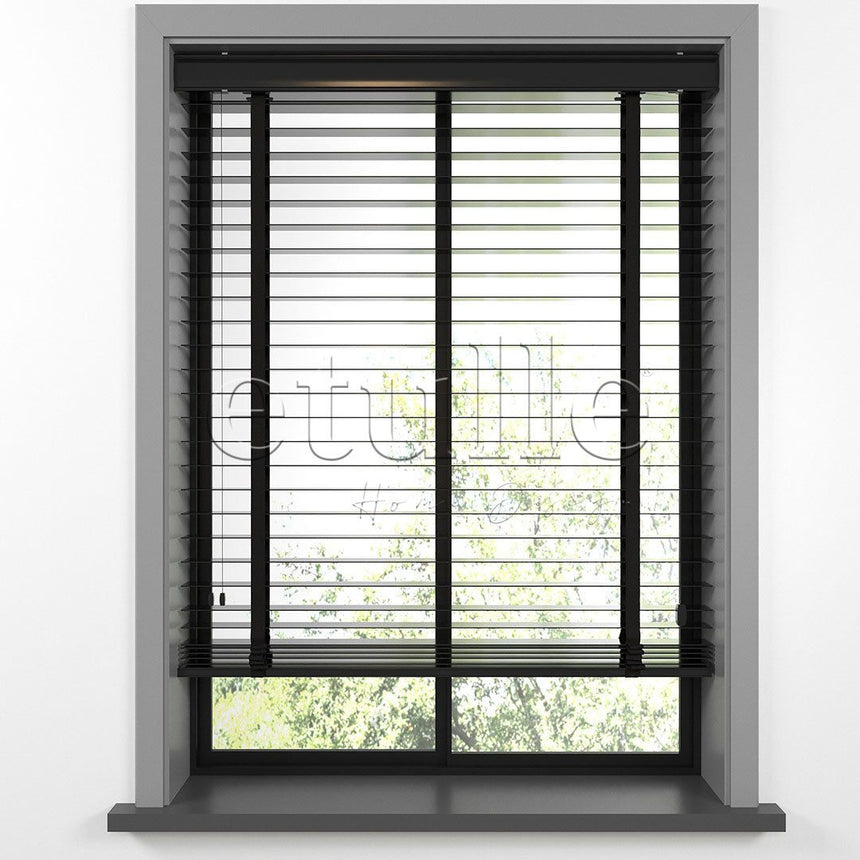 50 MM PIANO Black Wooden Venetian Blind