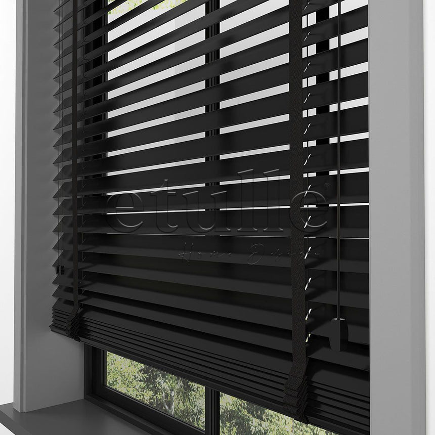 50 MM PIANO Black Wooden Venetian Blind