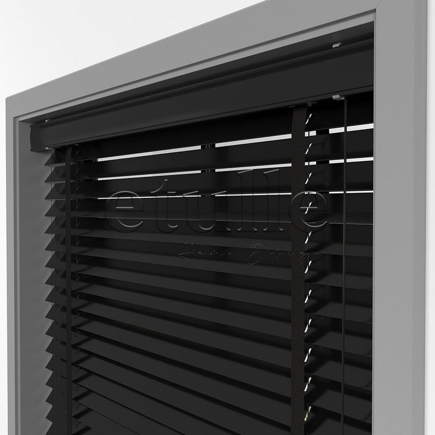 50 MM PIANO Black Wooden Venetian Blind