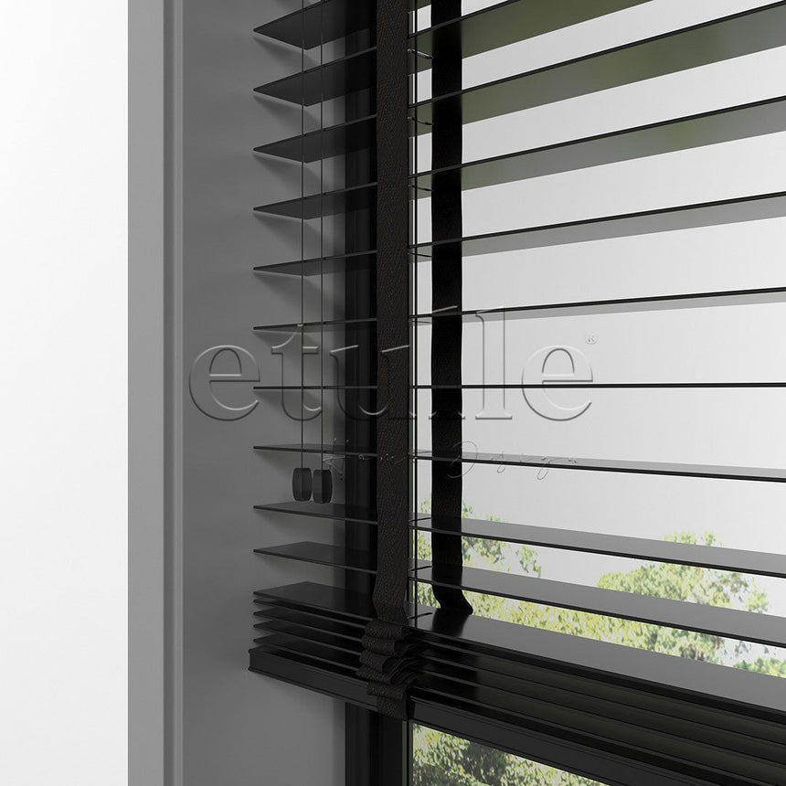 50 MM PIANO Black Wooden Venetian Blind