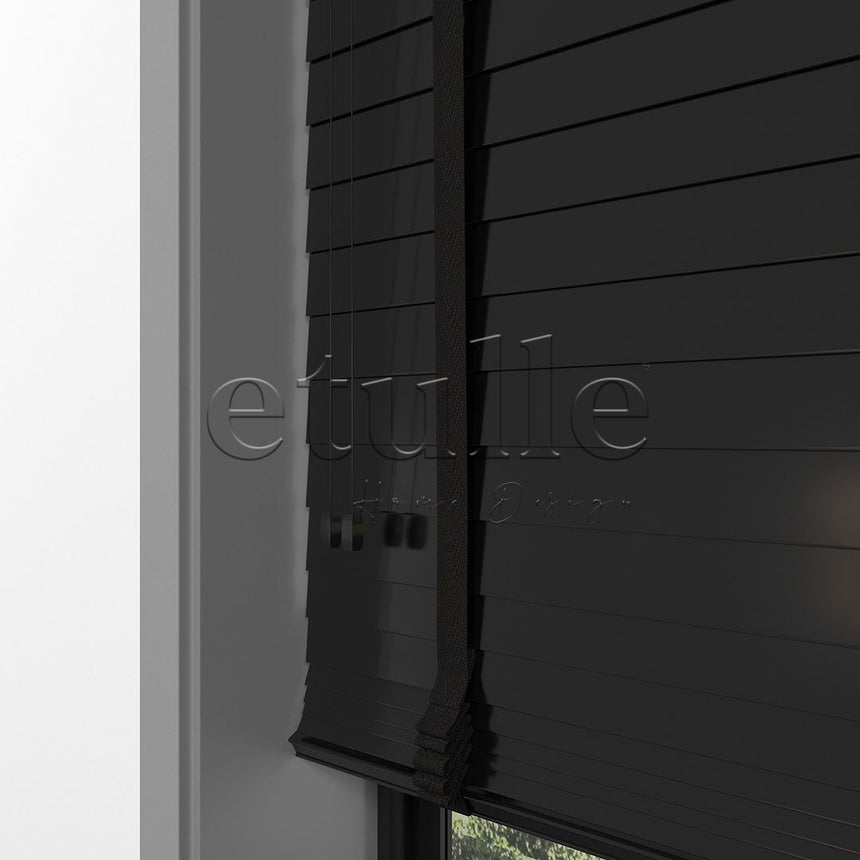 50 MM PIANO Black Wooden Venetian Blind