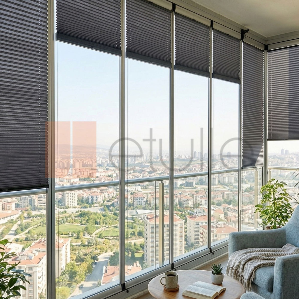 16MM Anthracite Manisa Pleated Blind
