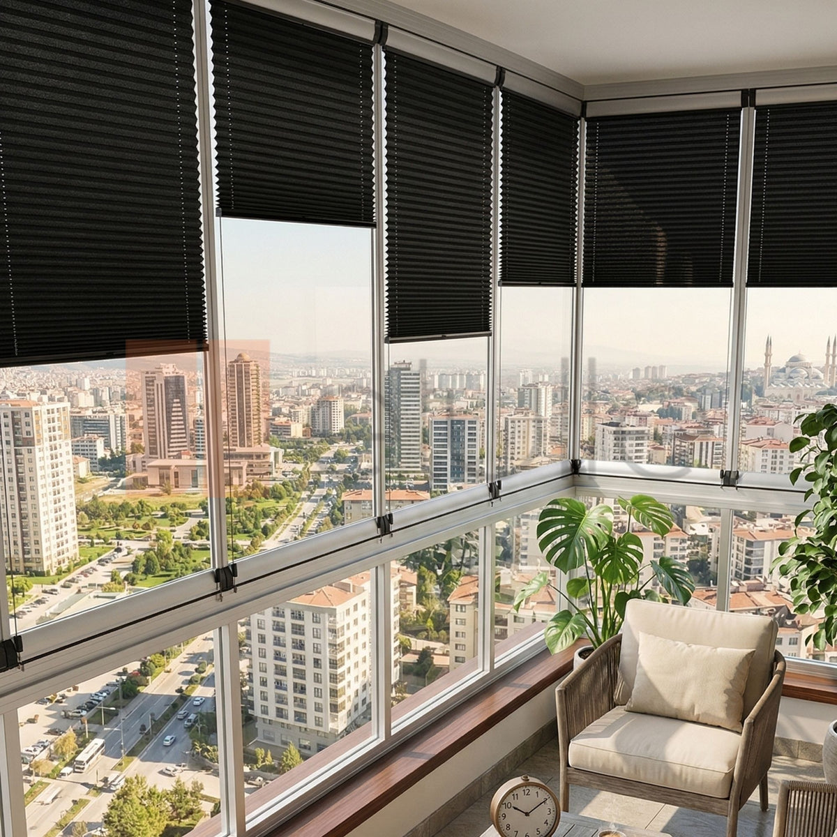 16MM Black Manisa Pleated Blind