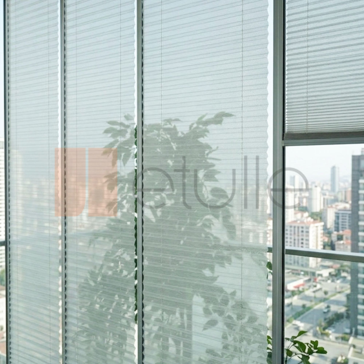 16MM Tulle Ecru Pleated Blind