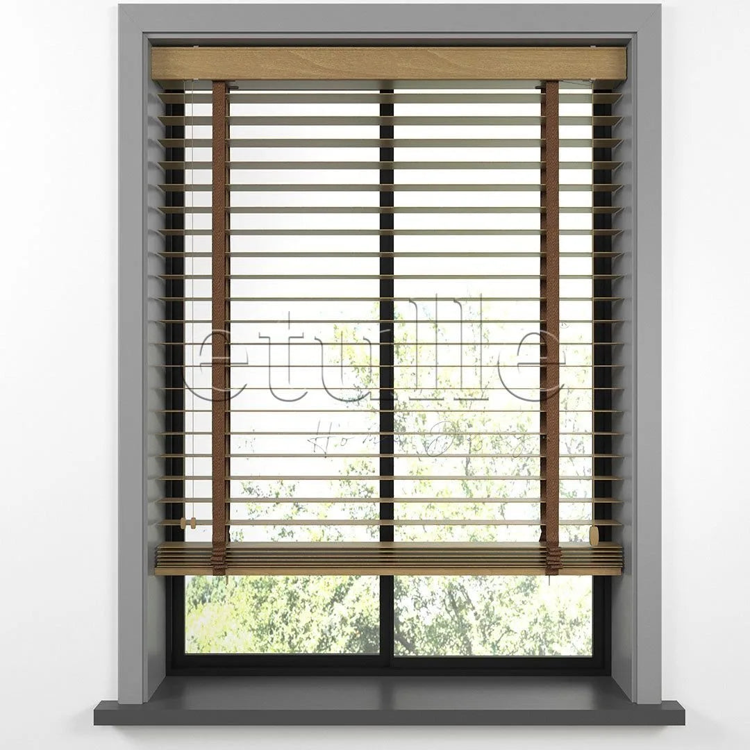 63 MM BASSWOOD Golden Oak Ahşap Jaluzi
