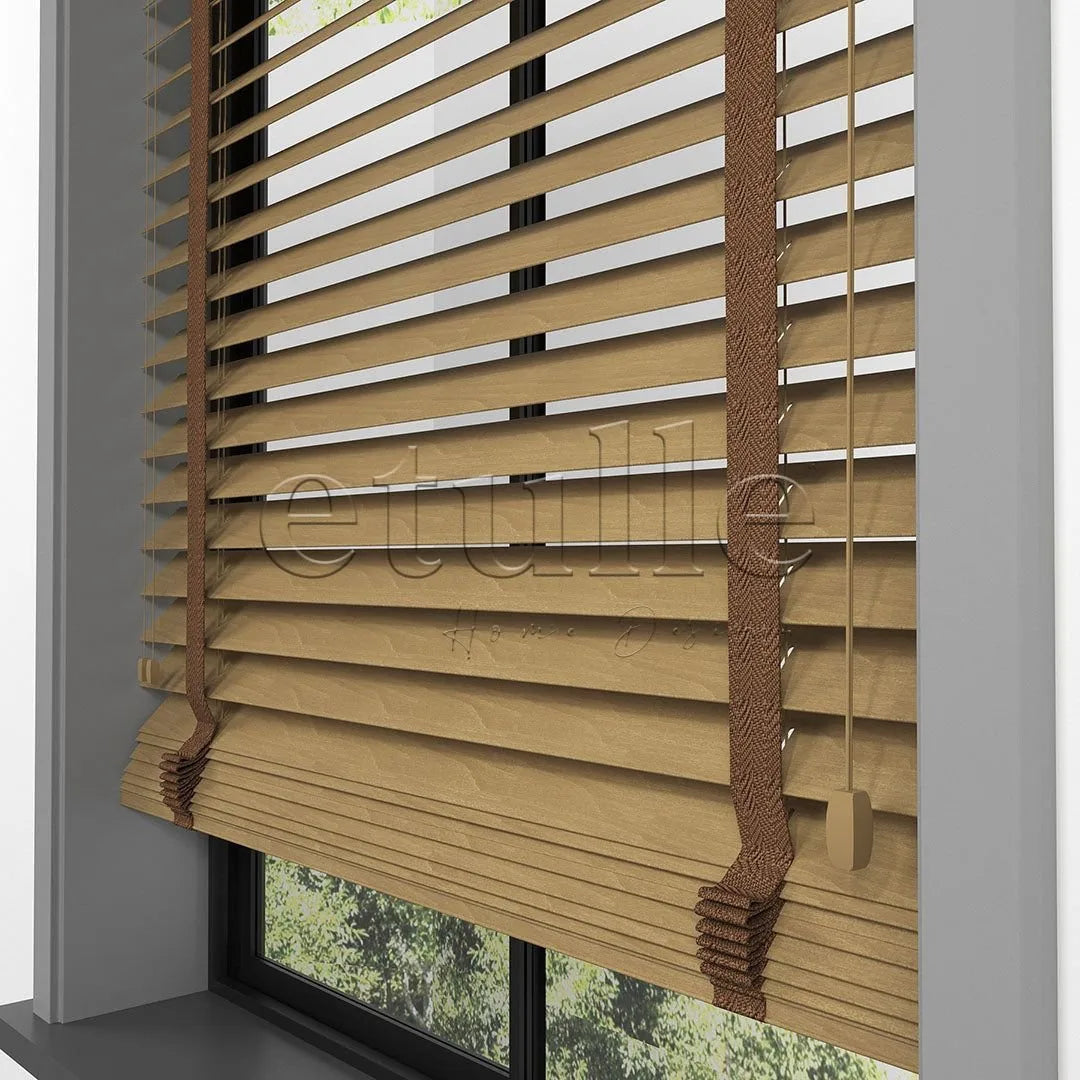 63 MM BASSWOOD Golden Oak Ahşap Jaluzi