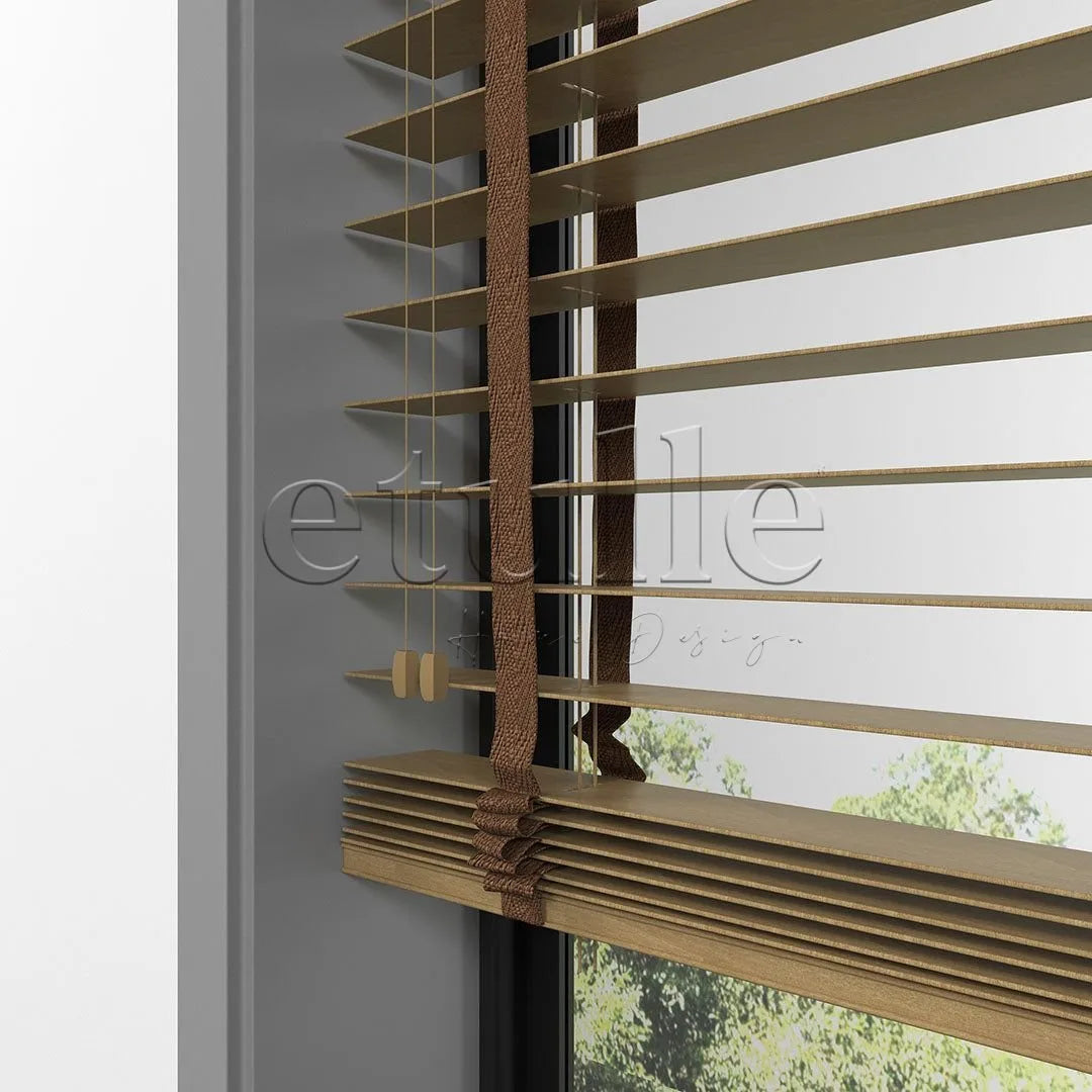 63 MM BASSWOOD Golden Oak Ahşap Jaluzi