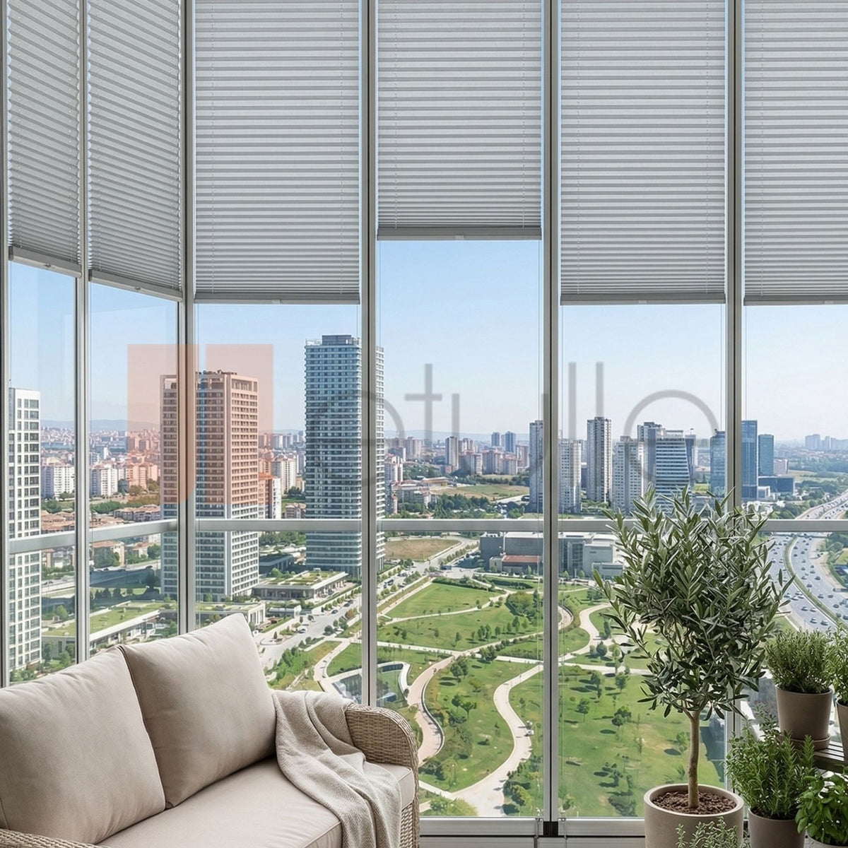16MM White Blackout Pleated Blind