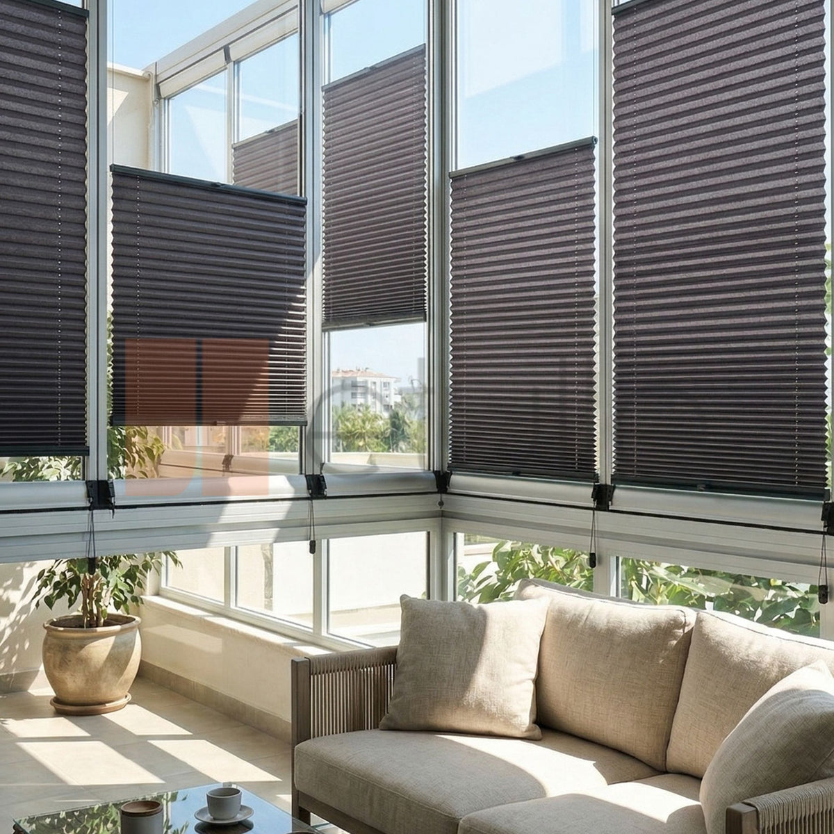 16MM Anthracite Blackout Pleated Blind