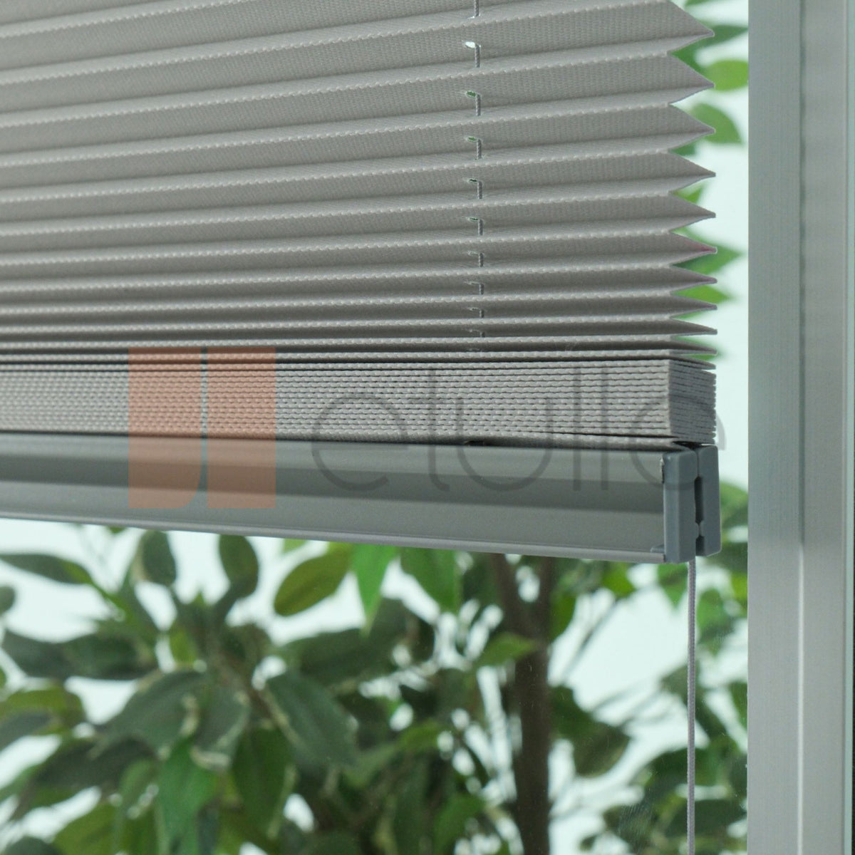 16mm Light Grey Dimout Pleated Blind