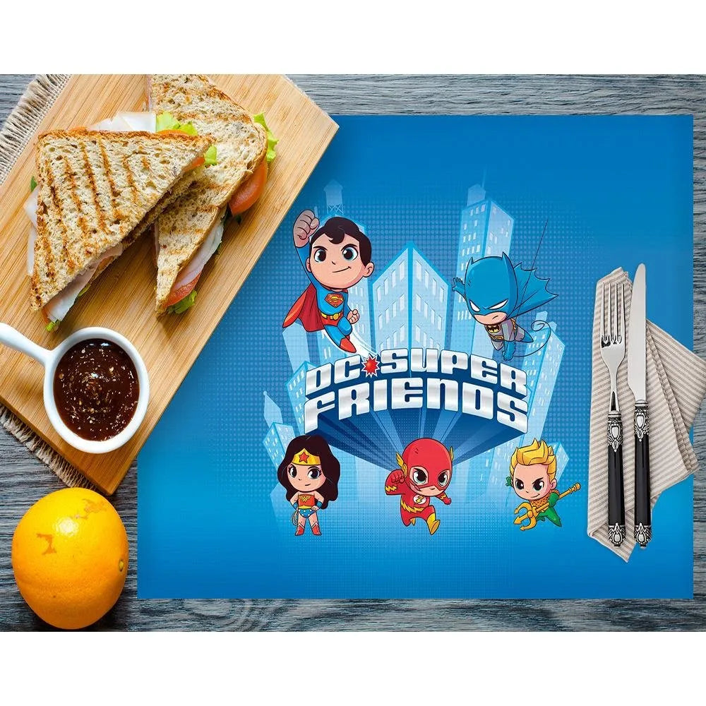 DC Super Friends Çocuk Servis Takımı – 4’lü Renkli Kahraman Seti 30x50 cm