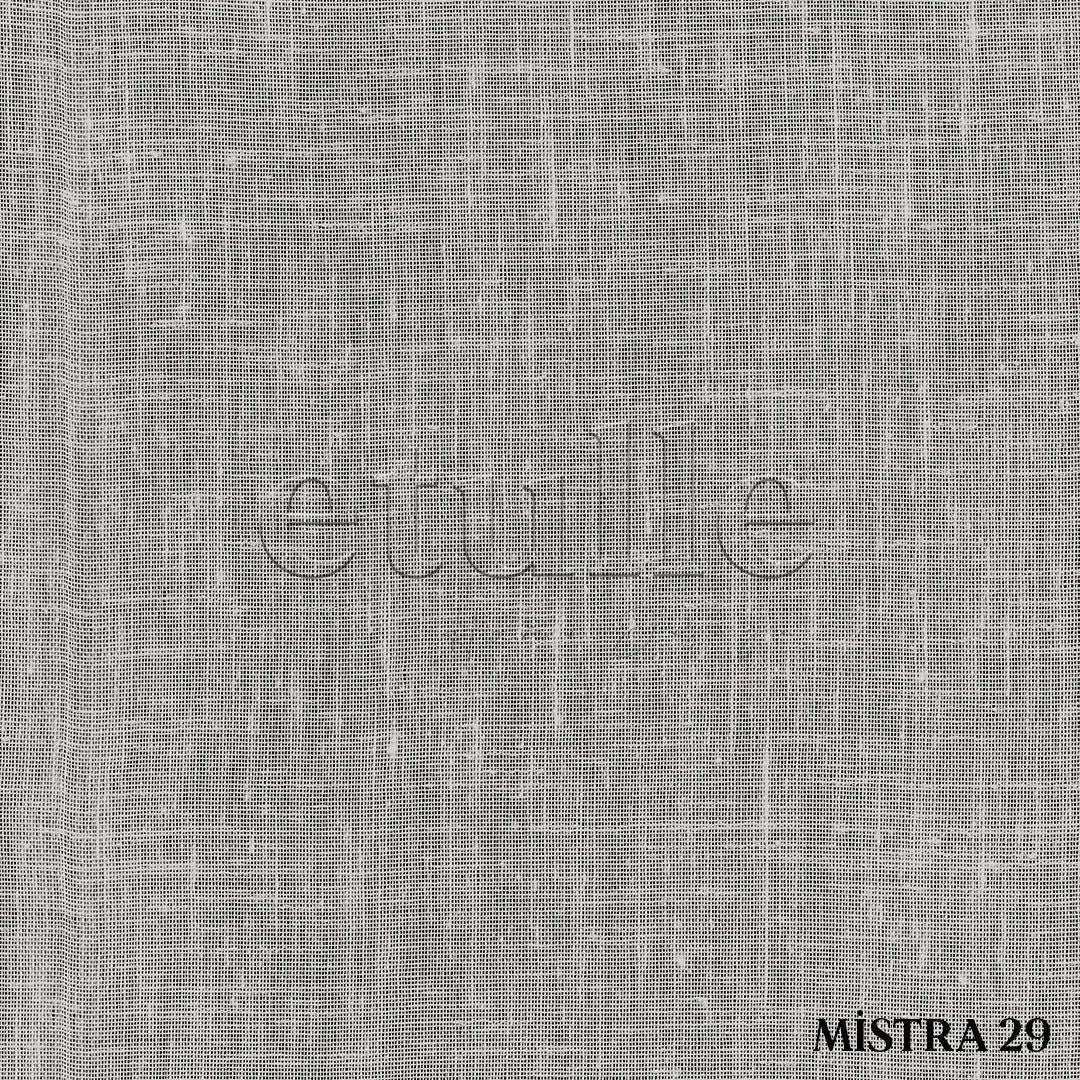 Light Grey Folded Linen Plain Net Curtain | Mistra