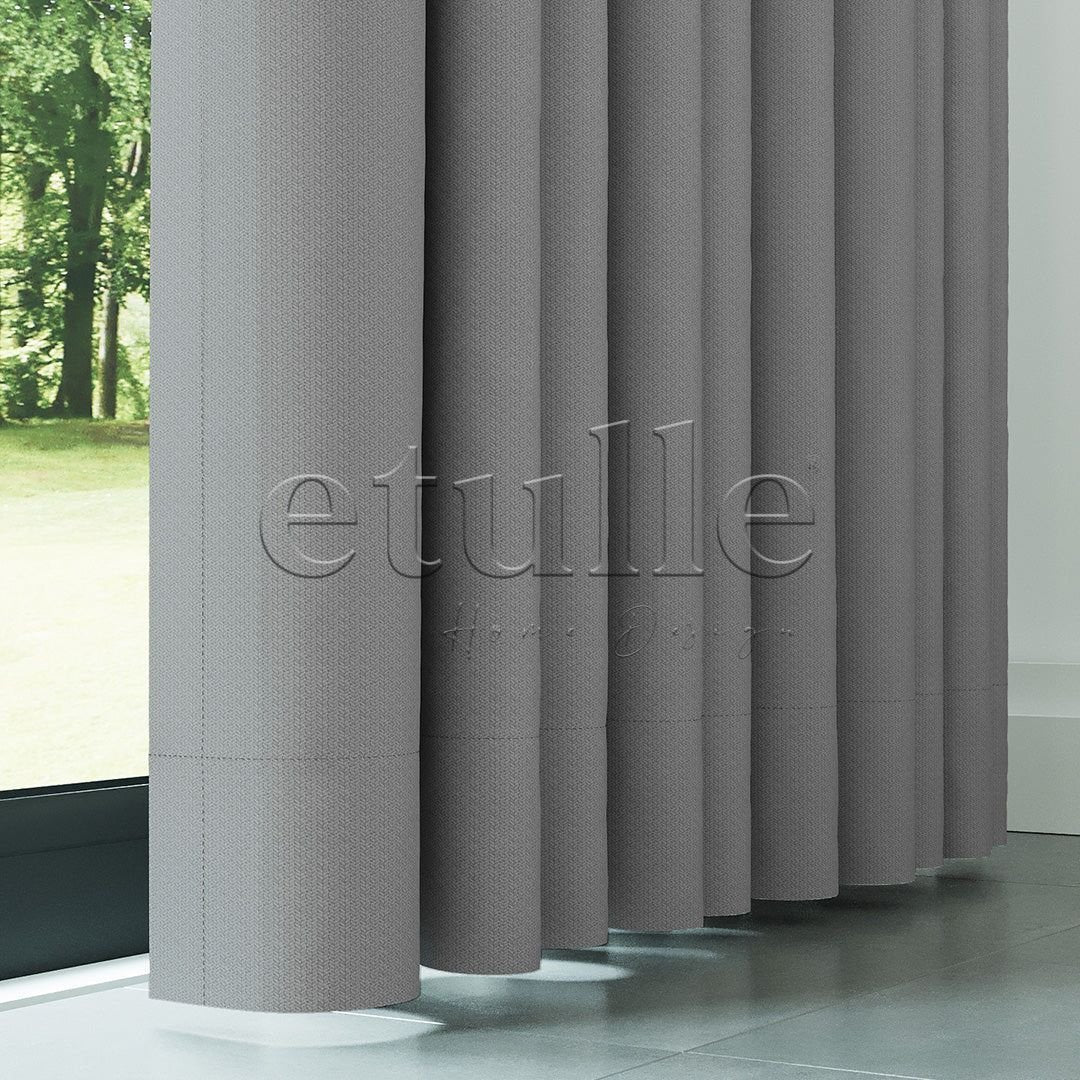 Light Gray Modern Herringbone Pattern Curtain | Cirrus