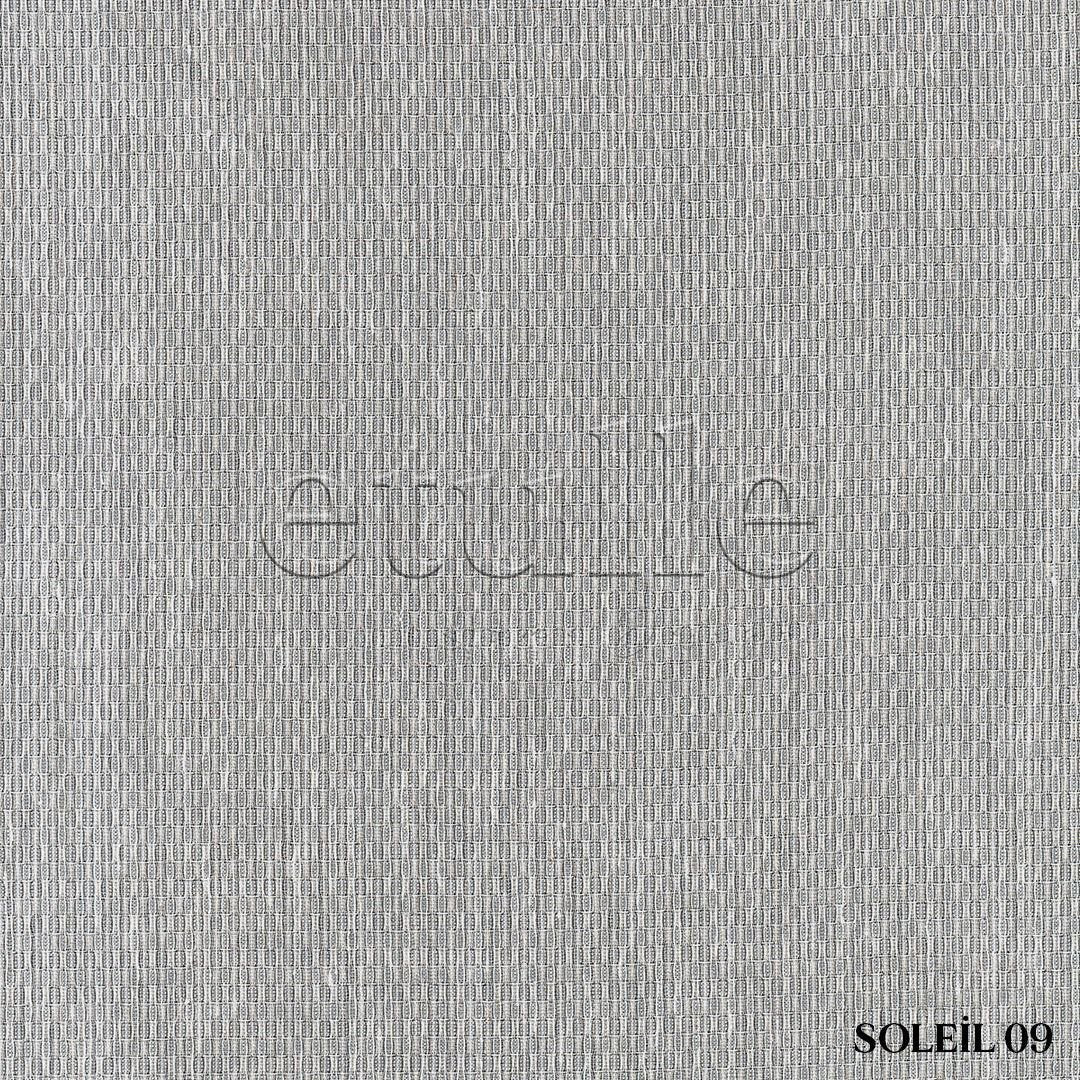 Light Gray Modern Honeycomb Texture Linen-Effect Draped Plain Tulle Curtain | Soleil