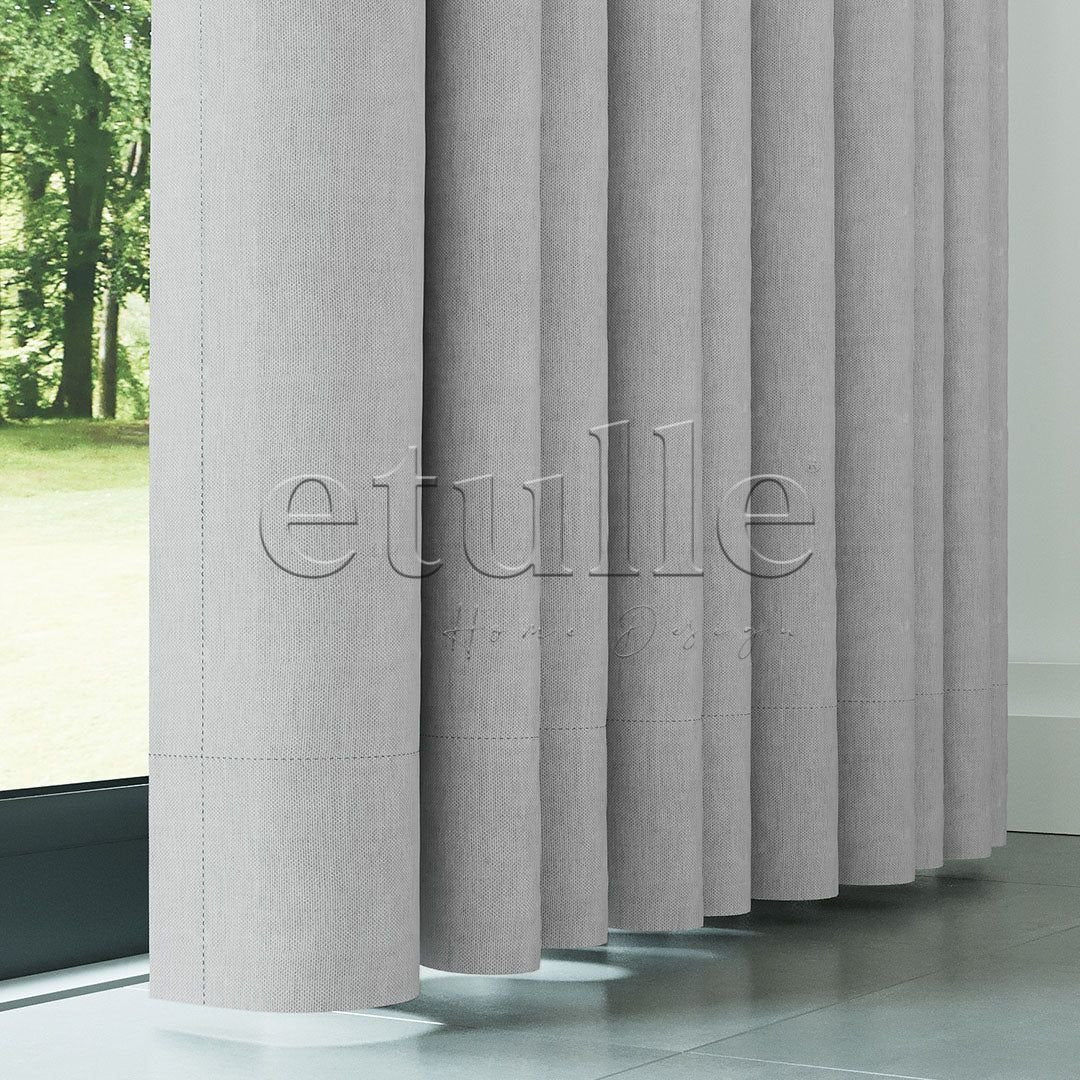 Light Grey Natural Linen Drapery | Casual
