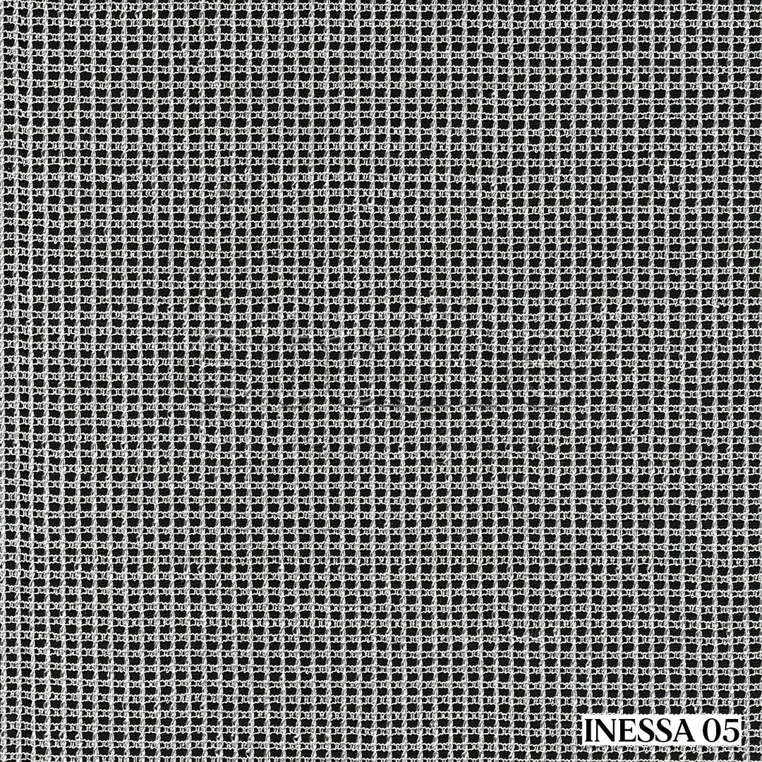 Light Grey Knitted Mesh Square Background Plain Tulle Curtain | Inessa