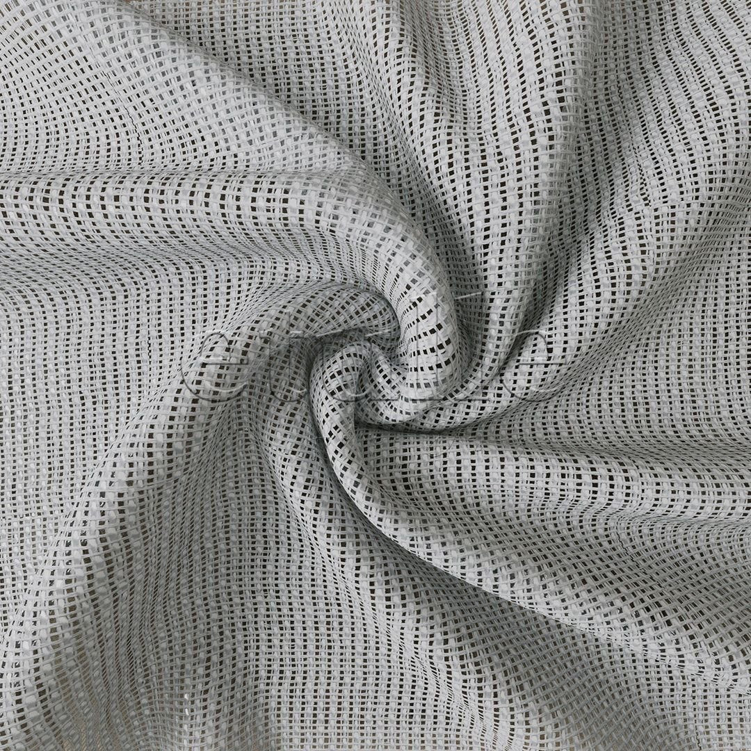 Light Grey Shiny Plain Textured Tulle Curtain | Jasper