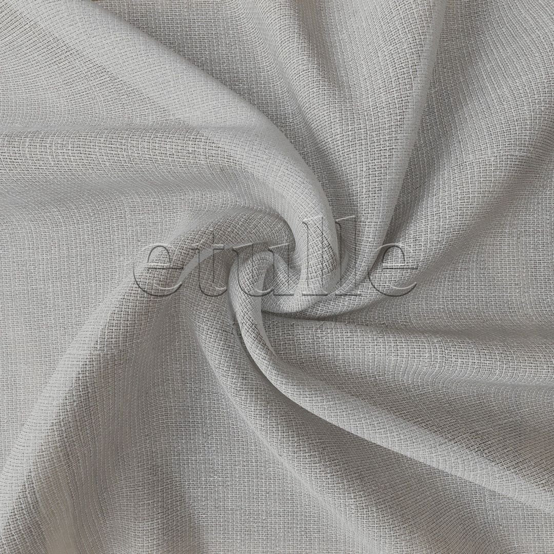 Light Grey Honeycomb Patterned Linen Plain Tulle Curtain | Leona