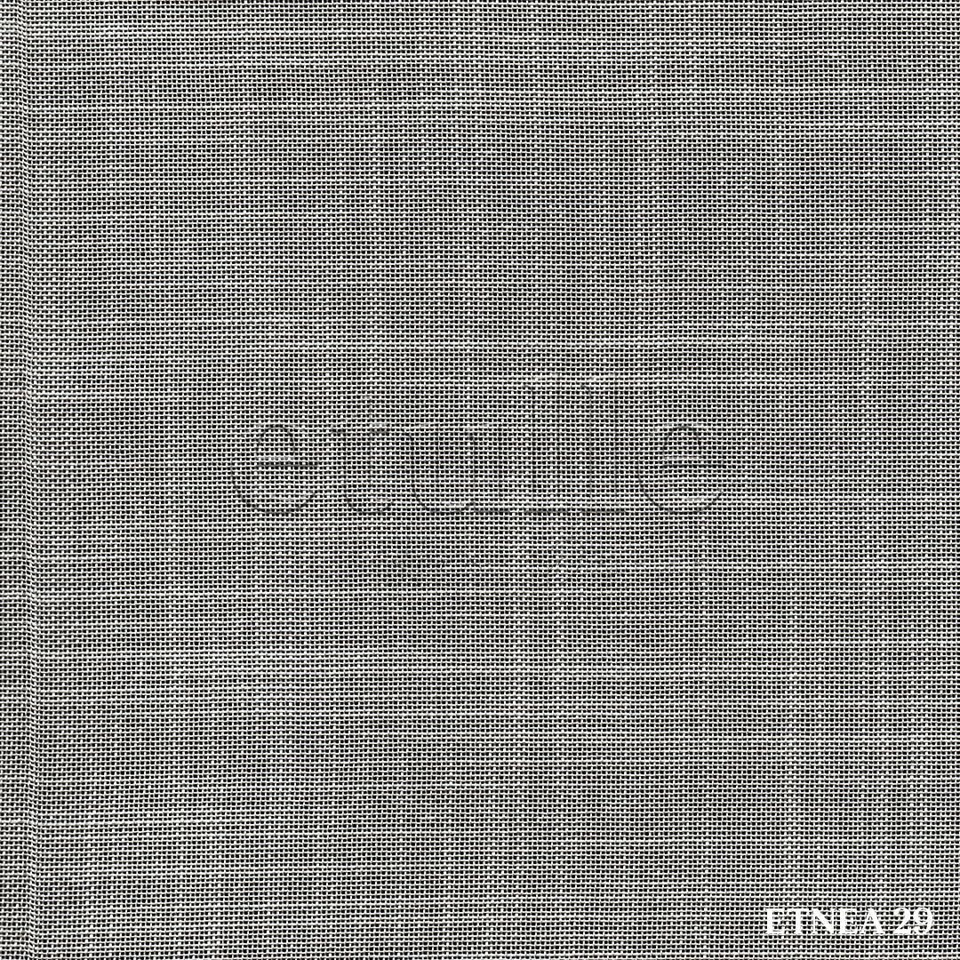 Light Grey Linen Stripe Effect Plain Tulle Curtain | Etnea
