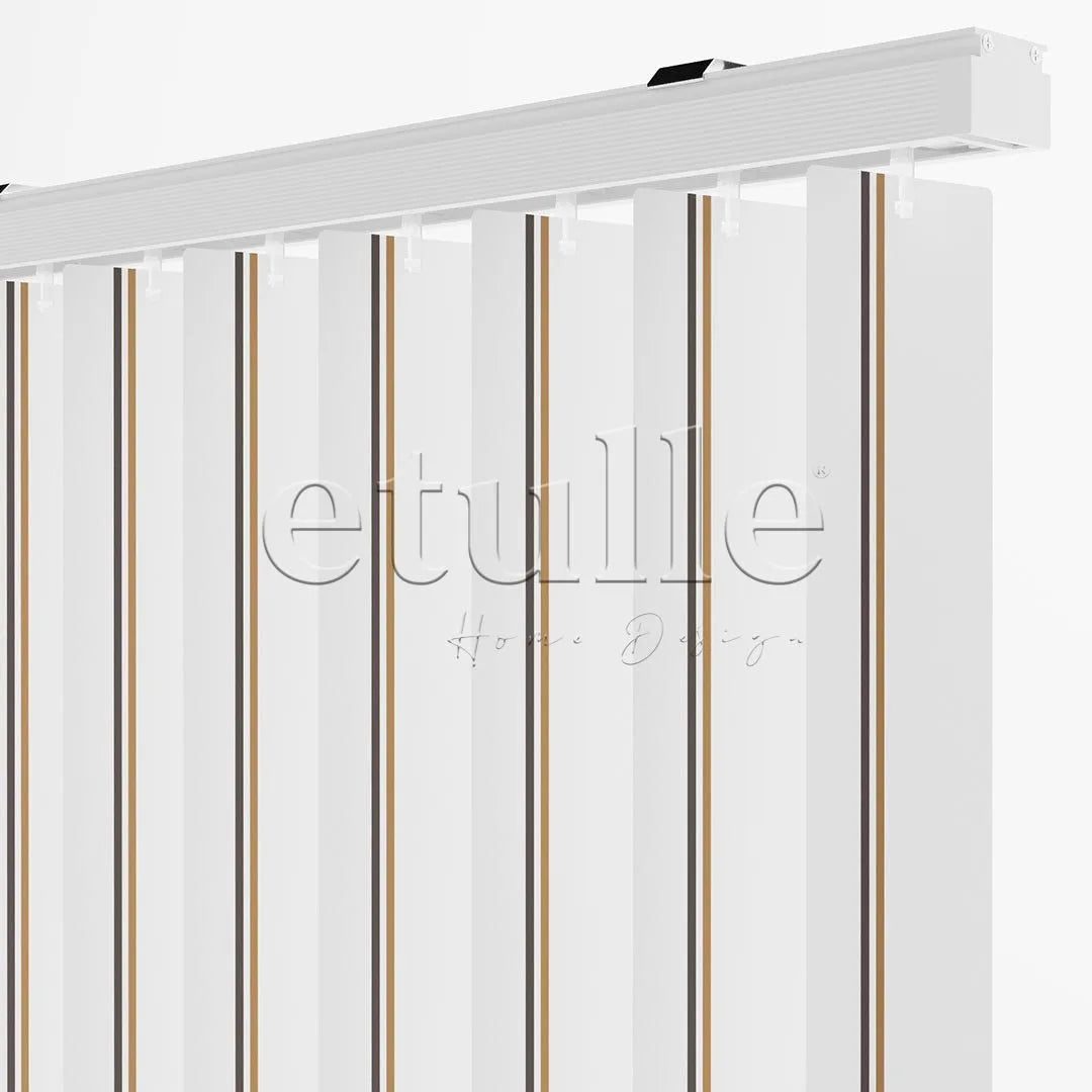 Açık Kahverengi - Kahverengi Çizgili PVC Dikey Perde