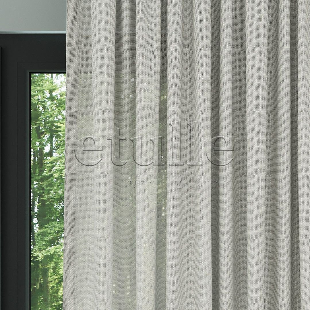 Light Stone Color Bright Plain Textured Tulle Curtain | Jasper