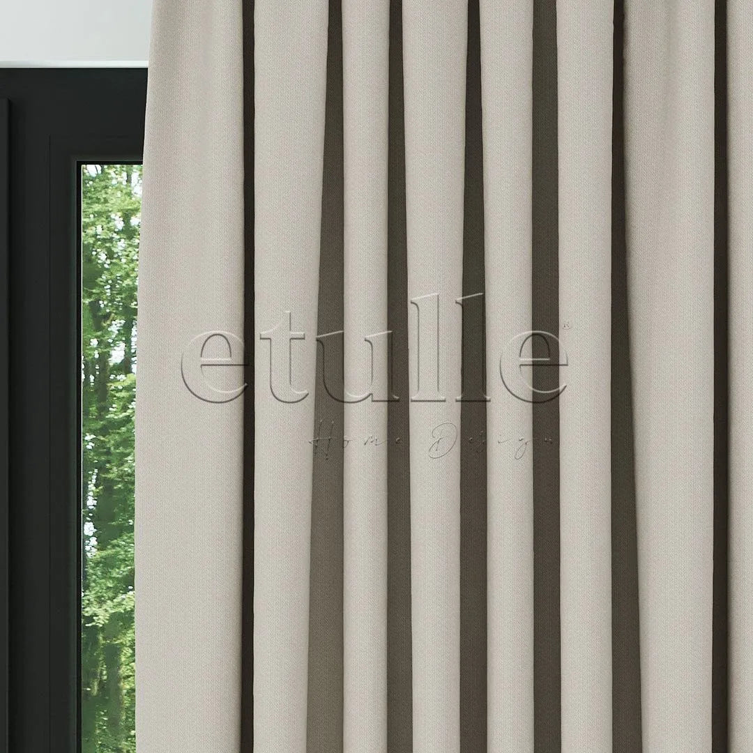 Açık Taş Rengi Modern Balık Sırtı Desenli Fon Perde | Cirrus