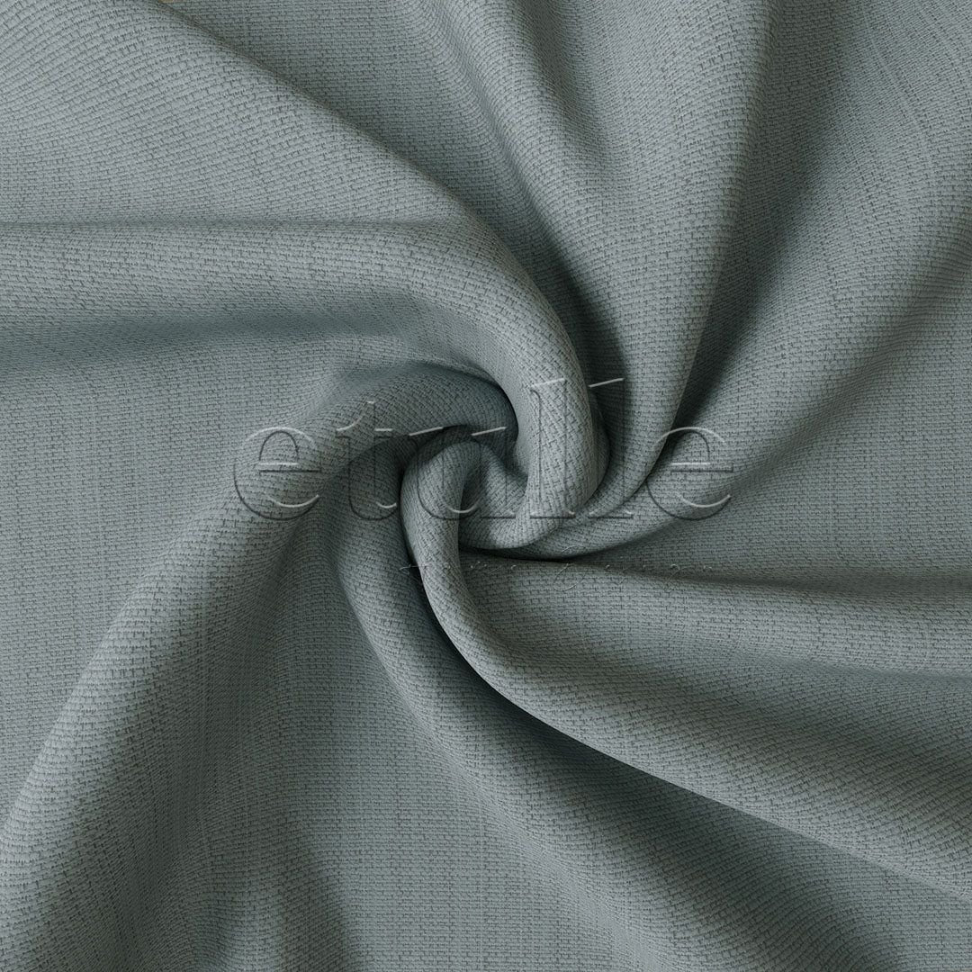 Draped Curtain with Open Turquoise Linen Pattern Effect | Ezri