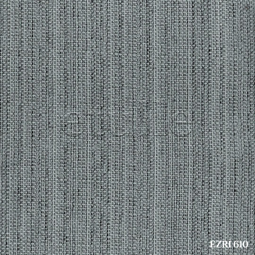 Draped Curtain with Open Turquoise Linen Pattern Effect | Ezri