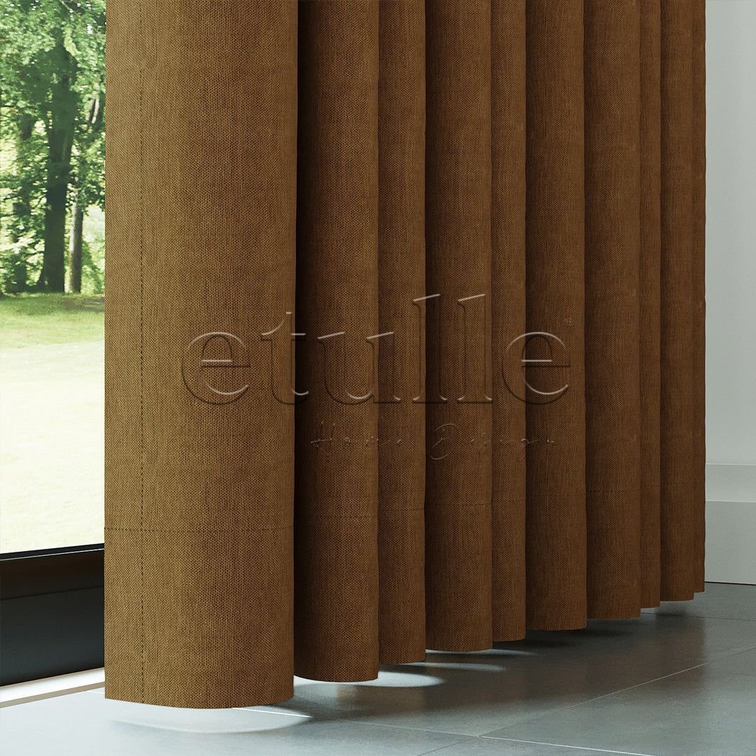 Orange Natural Linen Curtain | Casual
