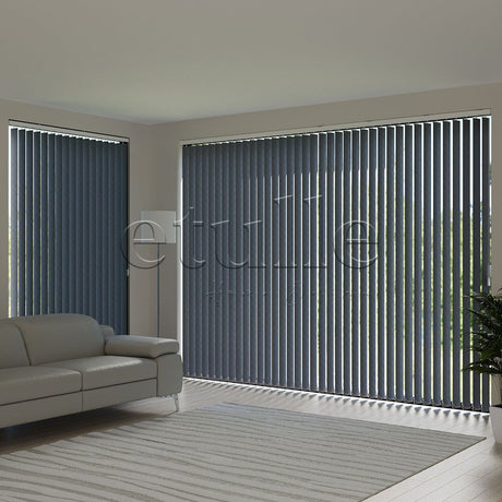 Anthracite Blackout Fabric Vertical Blinds | Brodie