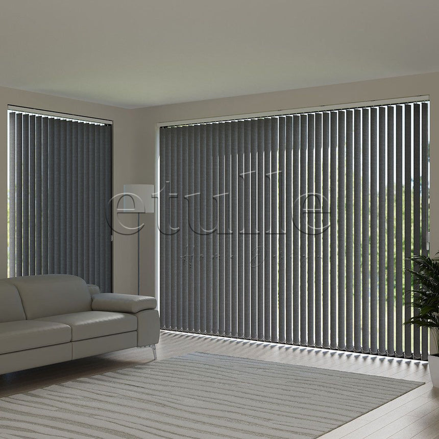 Anthracite Blackout Fabric Vertical Blinds | Mia